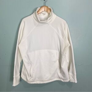 Athleta Attitide Polartec Funnel Neck Sweatshirt‎ Ivory Sz 1X 427987 Polartec
